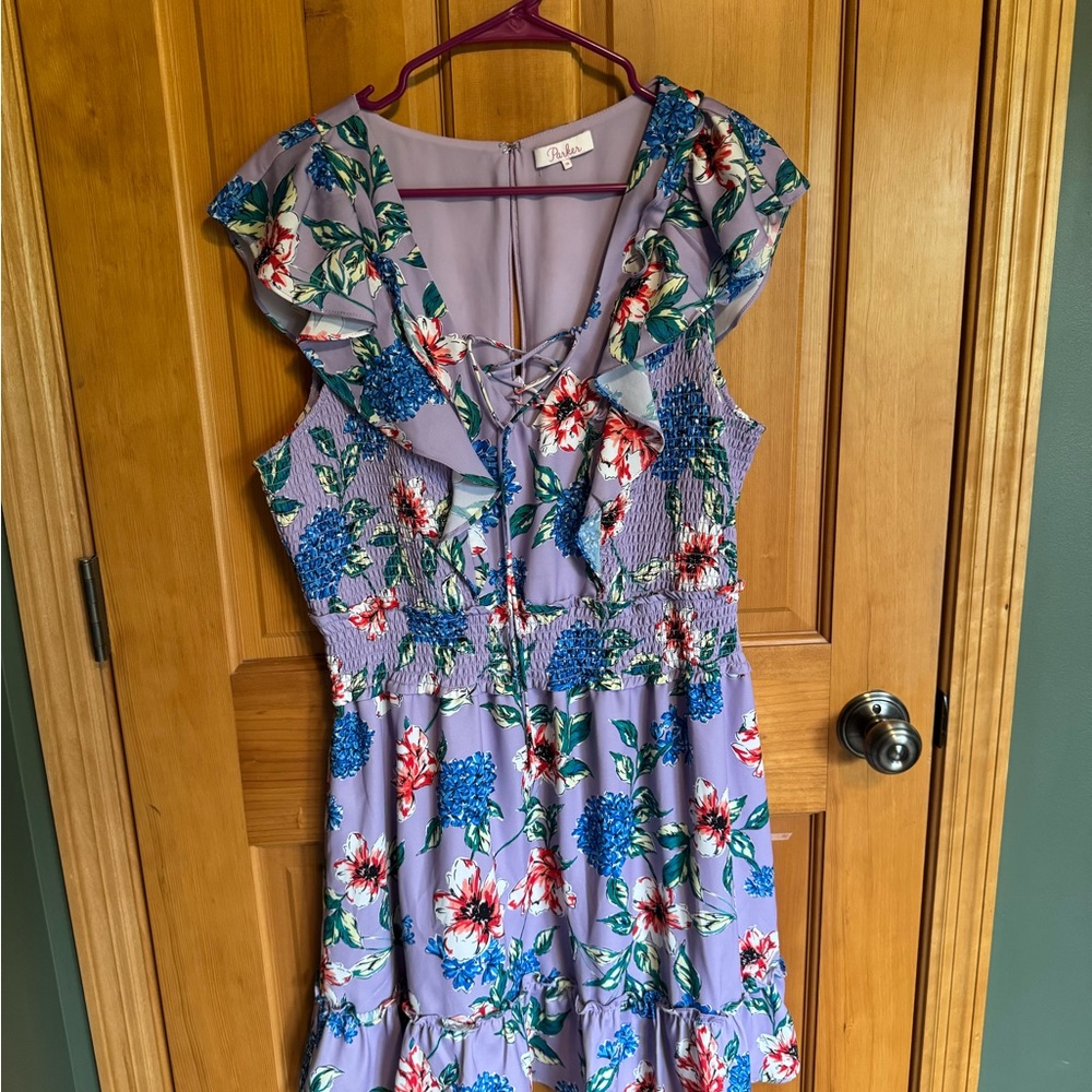 Parker Floral Dress in Purple and Blue